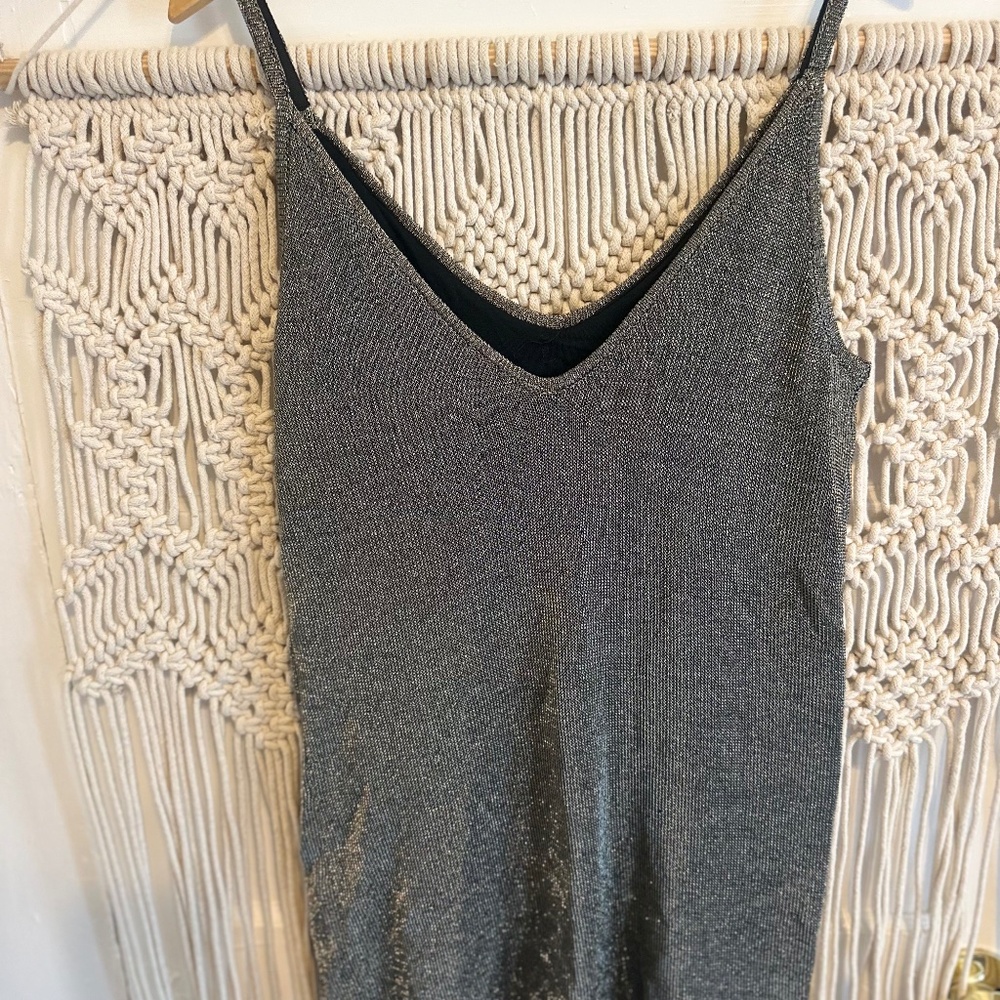 AMUSE SOCIETY Gun Metal Bronze shimmer Slip Tank Dress